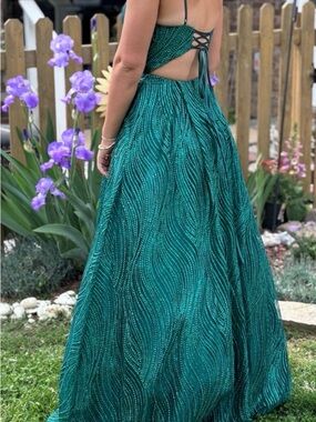 blondie nites emerald green dress Strapless Sweetheart Long Prom Dress with Side Slit Hunter / 7 main image 1